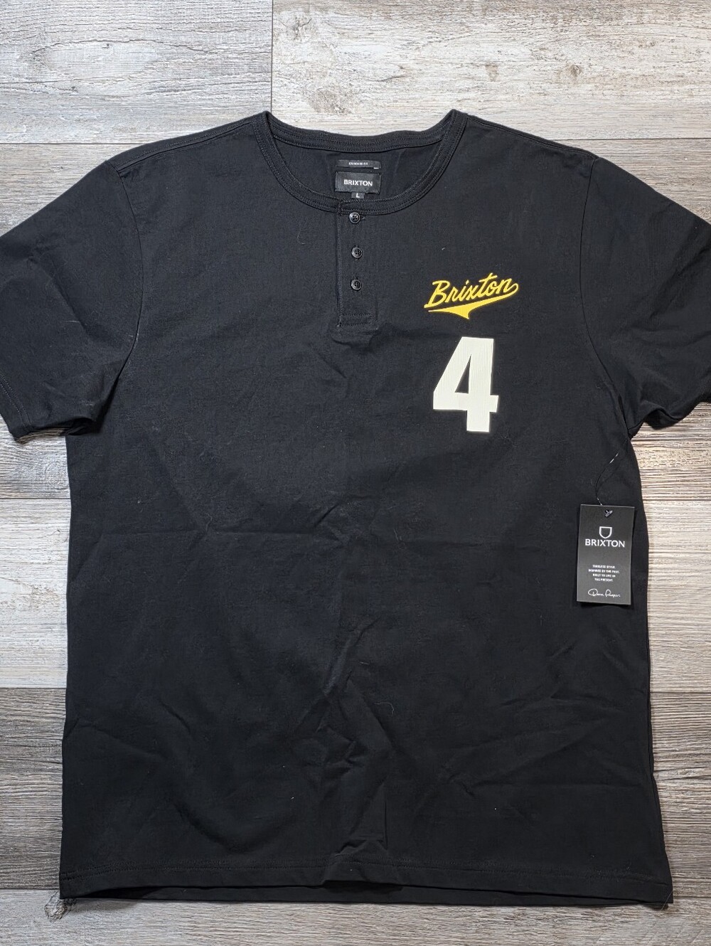 Brixton Men's The League Henley Baseball Tee Shirt Sz Lg *NWT